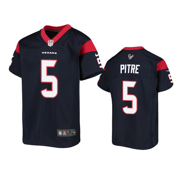 Youth Houston Texans #5 Jalen Pitre Nike Navy Limited Jersey