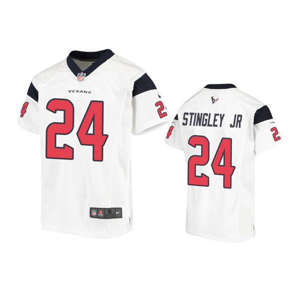 Youth Houston Texans #24 Derek Stingley Jr Nike White Limited Jersey
