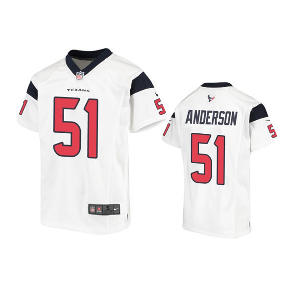 Youth Houston Texans #51 Will Anderson Jr. Nike White Limited Jersey