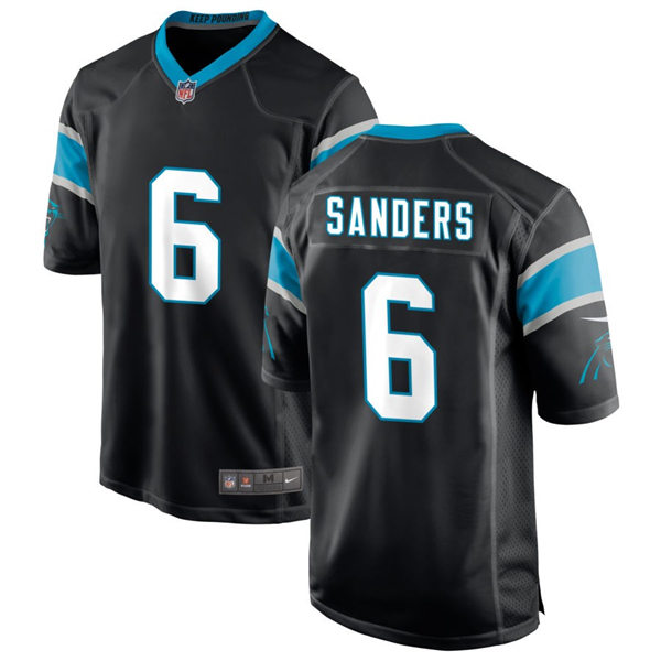 Mens Carolina Panthers #6 Miles Sanders Nike Black Vapor Untouchable Limited Jersey