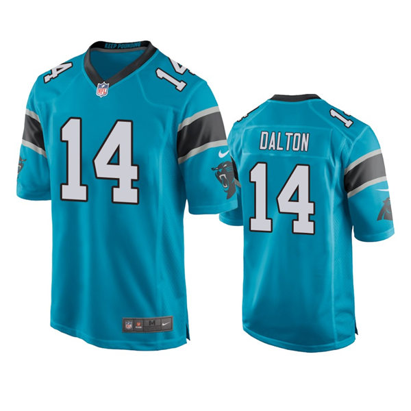 Mens Carolina Panthers #14 Andy Dalton Nike Blue Vapor Untouchable Limited Jersey(3)