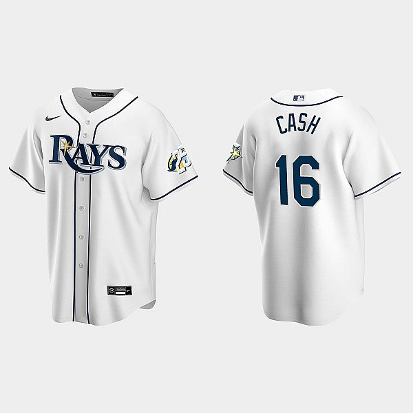 Mens Tampa Bay Rays #16 Kevin Cash Nike White Home Cool base Jersey