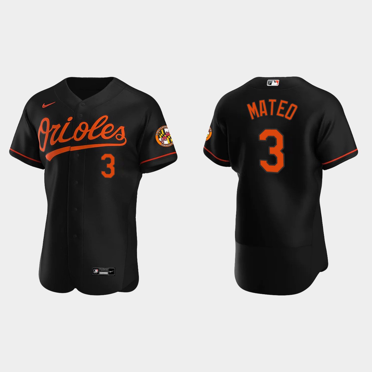 Mens Baltimore Orioles #3 Jorge Mateo Nike Home White Flexbase Jersey