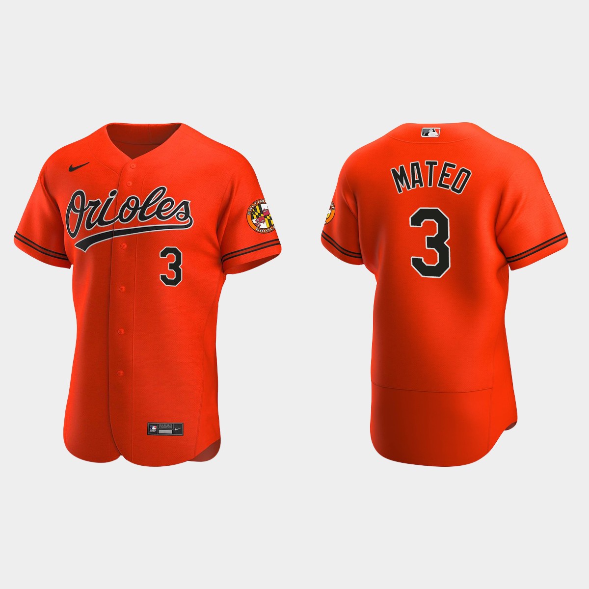 Mens Baltimore Orioles #3 Jorge Mateo Nike Orange Alternate Flexbase Jersey