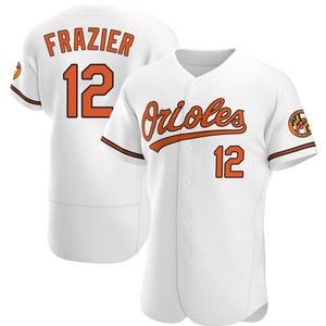 Mens Baltimore Orioles #12 Adam Frazier Nike Home White Flexbase Jersey