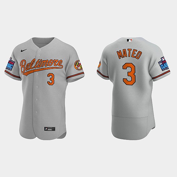 Mens Baltimore Orioles #3 Jorge Mateo Nike Grey Road Flexbase Jersey