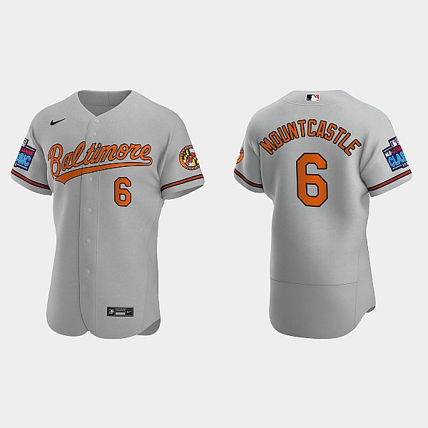 Mens Baltimore Orioles #6 Ryan Mountcastle Nike Grey Road Flexbase Jersey