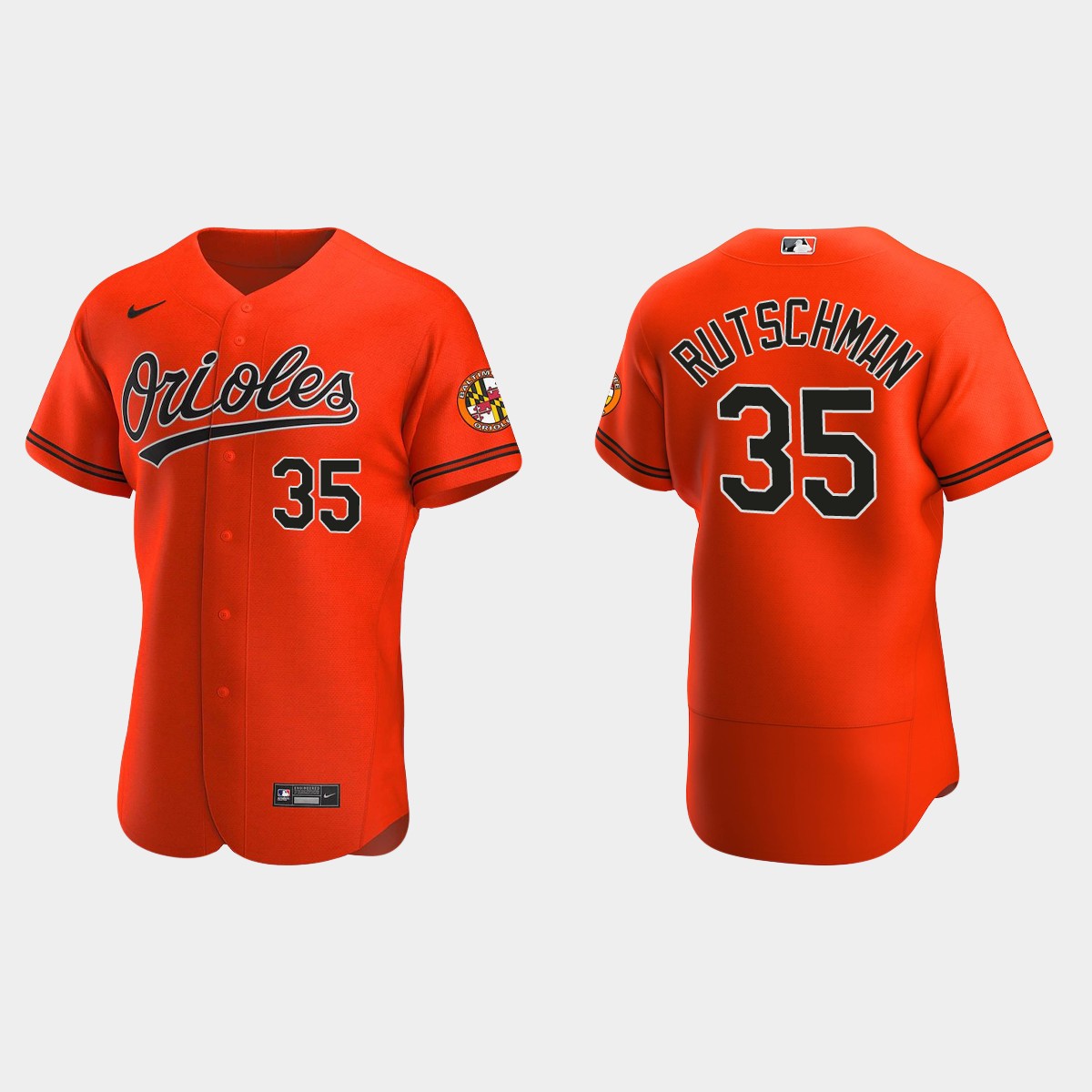 Mens Baltimore Orioles #35 Adley Rutschman Nike Orange Alternate Flexbase Jersey