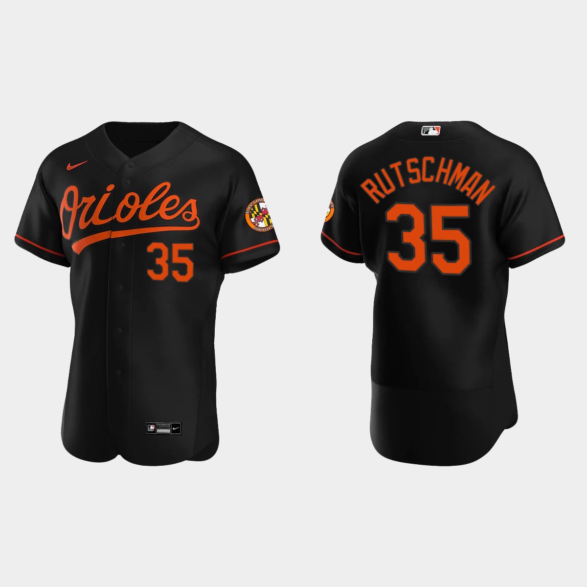 Mens Baltimore Orioles #35 Adley Rutschman Nike Black Alternate Flexbase Jersey