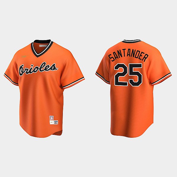 Mens Baltimore Orioles #25 Anthony Santander Orange Pullover Nike Cooperstown Collection Jersey
