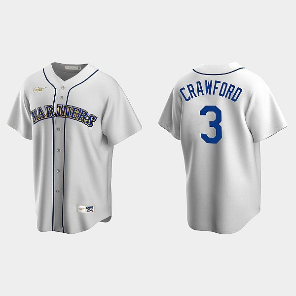 Men's Seattle Mariners #3 J.P. Crawford Nike White Cooperstown Collection Jersey