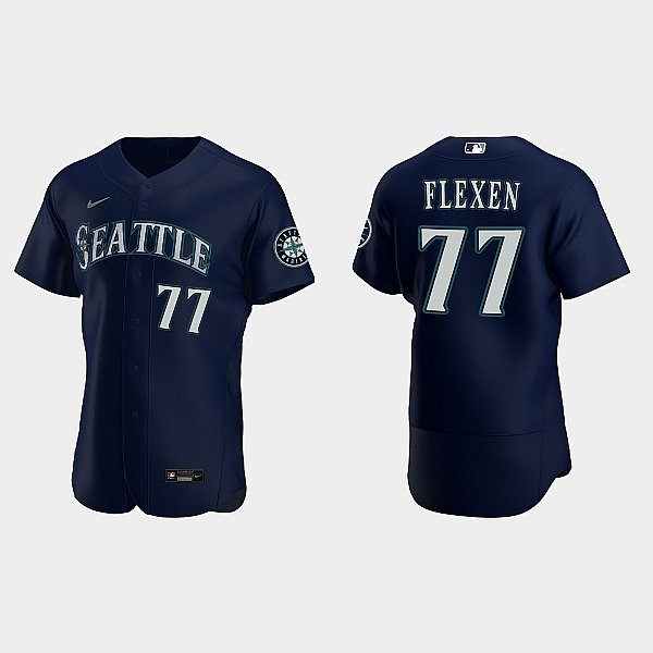 Men's Seattle Mariners #77 Chris Flexen Nike Navy Alternate FlexBase Player Jersey