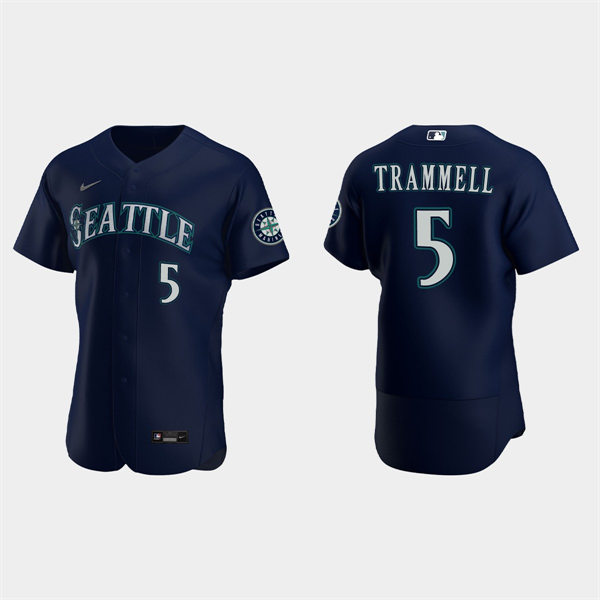 Men's Seattle Mariners #5 Taylor Trammell Nike Navy Alternate FlexBase Player Jersey