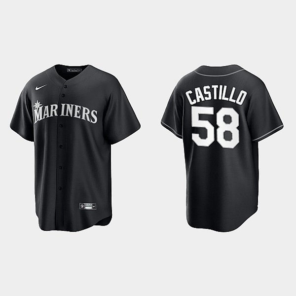 Men's Seattle Mariners #58 Luis Castillo Nike Black Collection Jersey