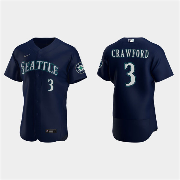 Men's Seattle Mariners #3 J.P. Crawford Nike Navy Alternate FlexBase Player Jersey