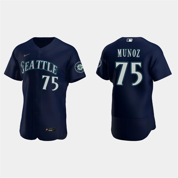 Men's Seattle Mariners #75 Andres Munoz Nike Navy Alternate FlexBase Player Jersey