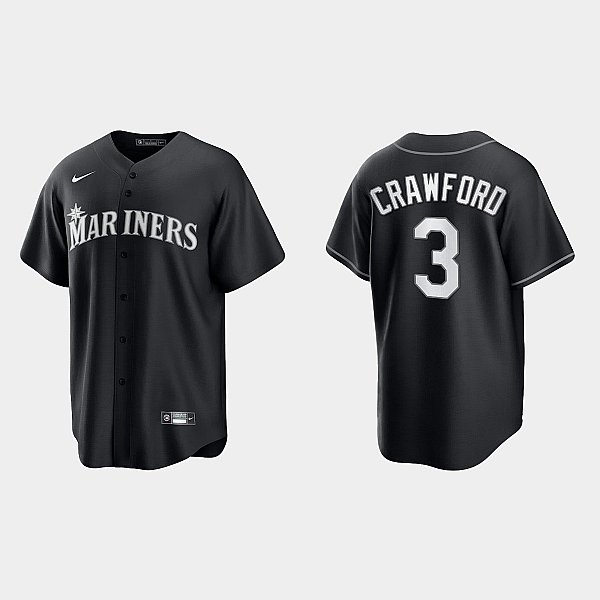 Men's Seattle Mariners #3 J.P. Crawford Nike Black Collection Jersey