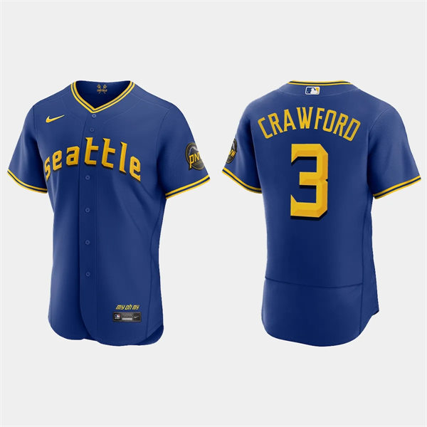 Men's Seattle Mariners #3 J.P. Crawford Nike 2023 City Connect Authentic Jersey - Royal