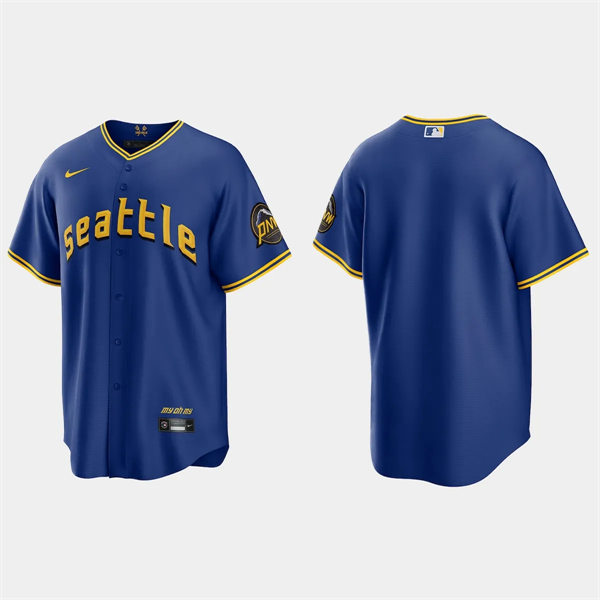 Men's Seattle Mariners Blank Nike 2023 City Connect Authentic Jersey - Royal