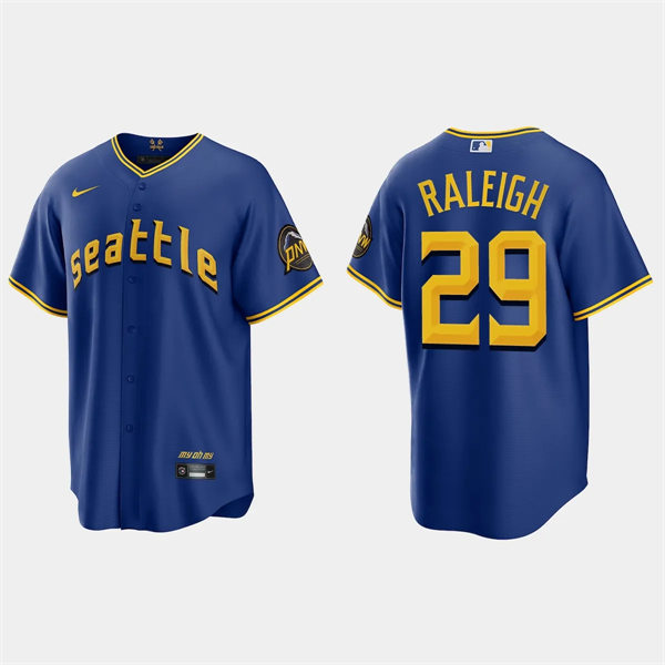 Men's Seattle Mariners #29 Cal Raleigh Nike 2023 City Connect Authentic Jersey - Royal