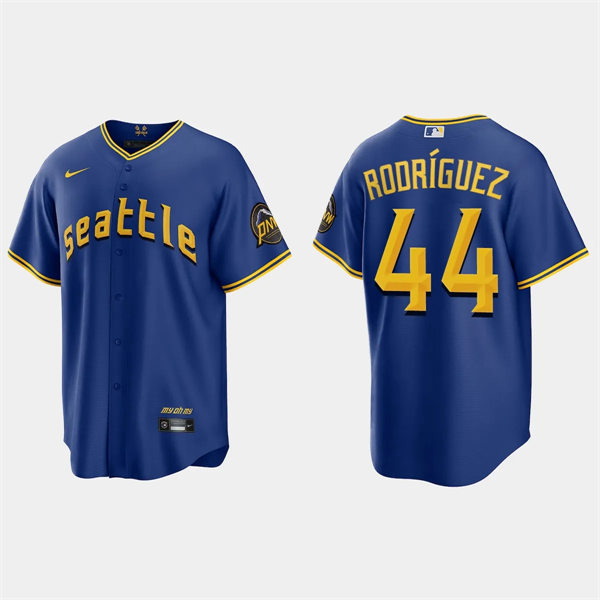 Men's Seattle Mariners #44 Julio Rodriguez Nike 2023 City Connect Authentic Jersey - Royal