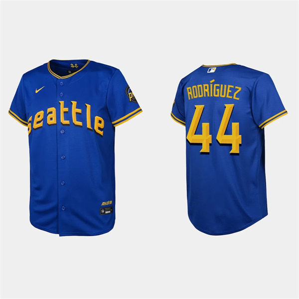 Youth Seattle Mariners #44 Julio Rodriguez Royal Nike 2023 City Connect Jersey