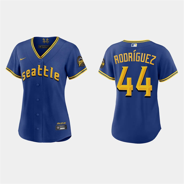 Womens Seattle Mariners #44 Julio Rodriguez Royal Nike 2023 City Connect Jersey