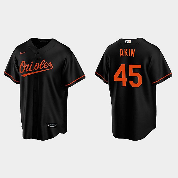 Youth Baltimore Orioles #45 Keegan Akin Nike Black Alternate Jersey