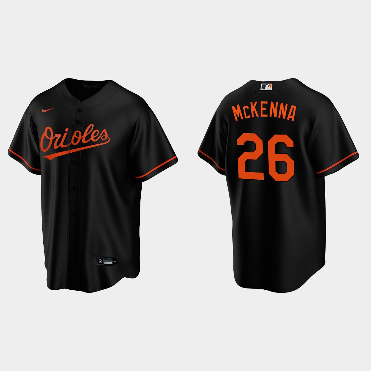 Youth Baltimore Orioles #26 Ryan McKenna Nike Black Alternate Jersey