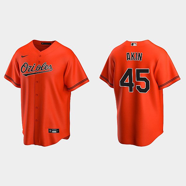 Youth Baltimore Orioles #45 Keegan Akin Nike Orange Alternate Jersey