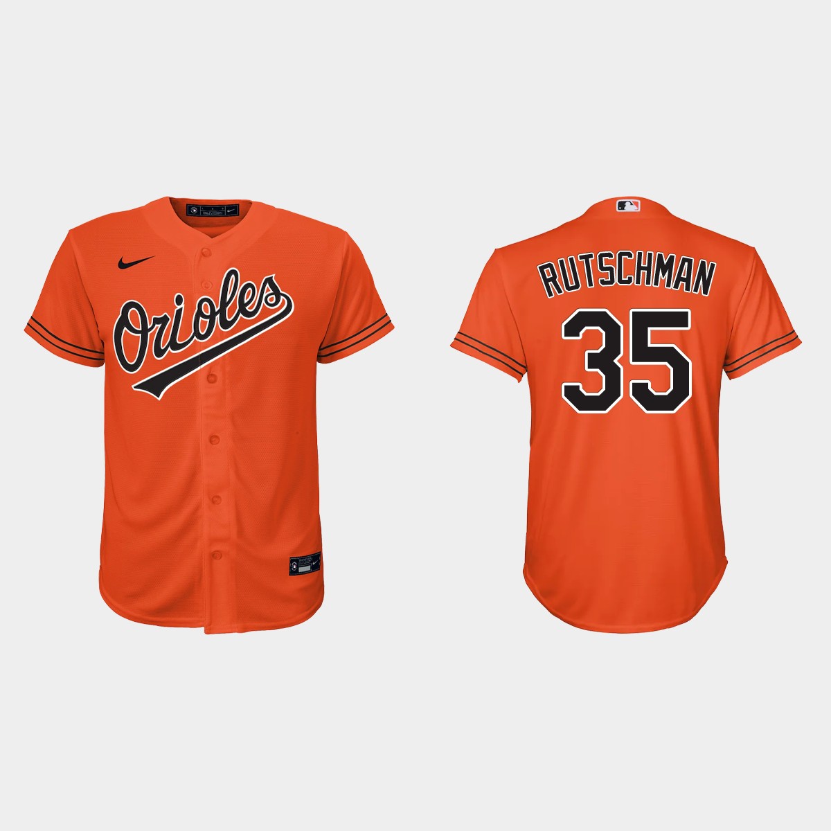 Youth Baltimore Orioles #35 Adley Rutschman Nike Orange Alternate Jersey