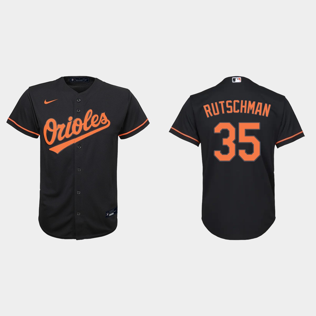 Youth Baltimore Orioles #35 Adley Rutschman Nike Black Alternate Jersey