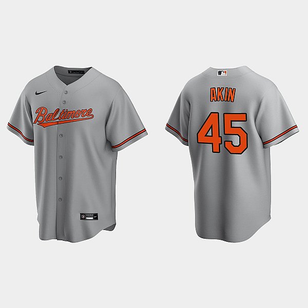 Youth Baltimore Orioles #45 Keegan Akin Nike Gray Road Jersey