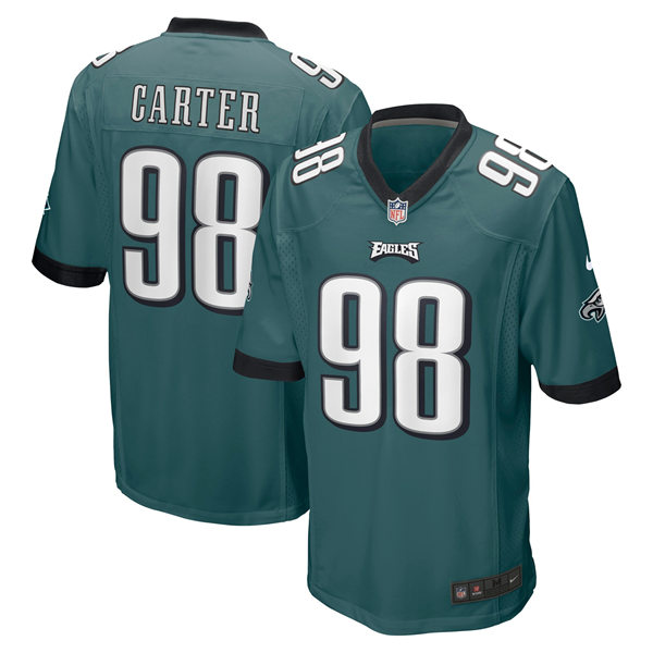 Mens Philadelphia Eagles #98 Jalen Carter Nike Midnight Green Vapor Limited Player Jersey