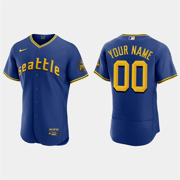 Mens Seattle Mariners Custom Nike 2023 City Connect Authentic Jersey - Royal