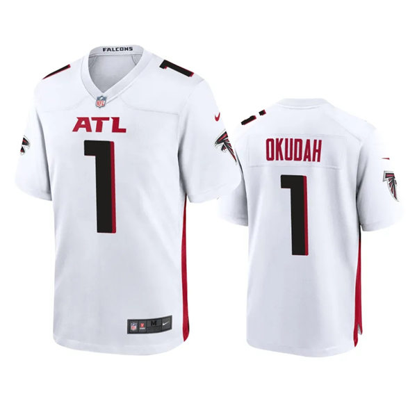 Men's Atlanta Falcons #1 Jeff Okudah Nike White Vapor Limited Jersey