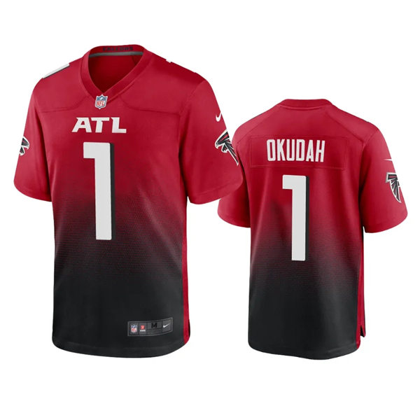 Men's Atlanta Falcons #1 Jeff Okudah Nike Red 2nd Alternate Vapor Limited Jersey