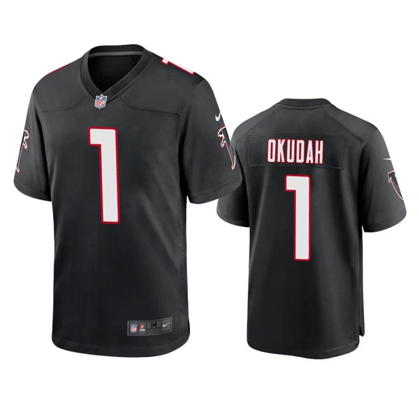 Men's Atlanta Falcons #1 Jeff Okudah Nike Black Retro Jersey