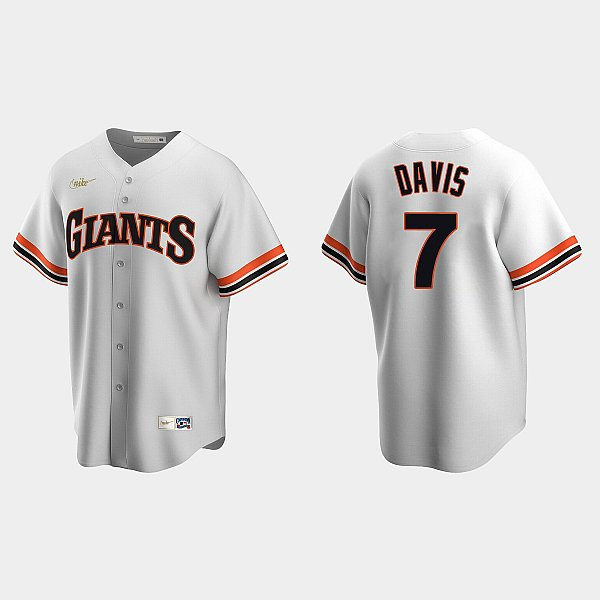 Mens Youth San Francisco Giants #7 J.D. Davis Nike Home White Cooperstown Collection Jersey