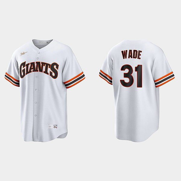 Mens Youth San Francisco Giants #31 LaMonte Wade Jr. Nike Home White Cooperstown Collection Jersey