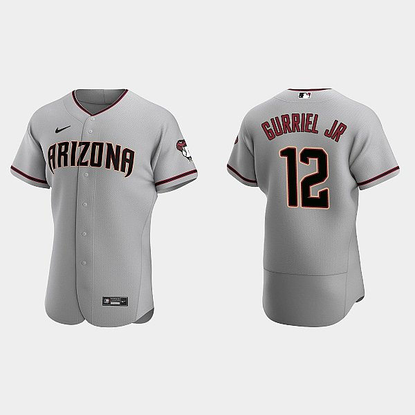 Mens Youth Arizona Diamondbacks #12 Lourdes Gurriel Jr. Nike Gray Road FlexBase Jersey