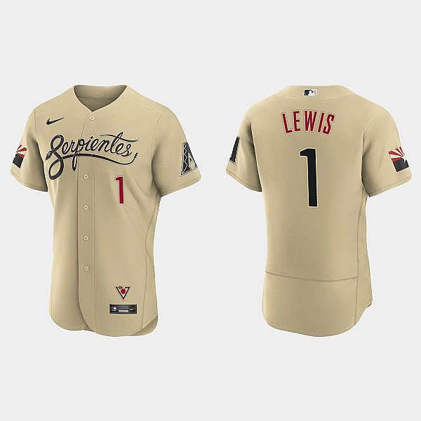 Mens Youth Youth Arizona Diamondbacks #1 Kyle Lewis Nike Tan City Connect Jersey