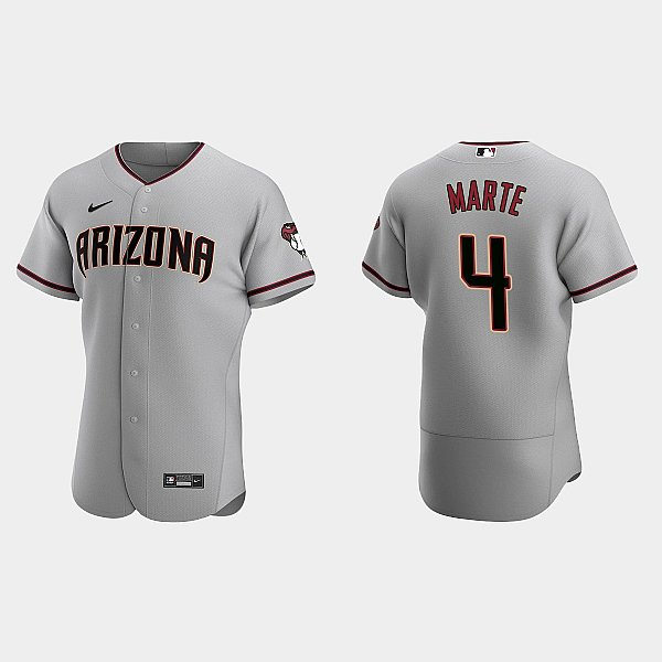 Mens Youth Arizona Diamondbacks #4 Ketel Marte Nike Gray Road FlexBase Jersey