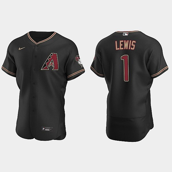 Mens Youth Arizona Diamondbacks #1 Kyle Lewis Nike Black Alternate Flex Base Jersey