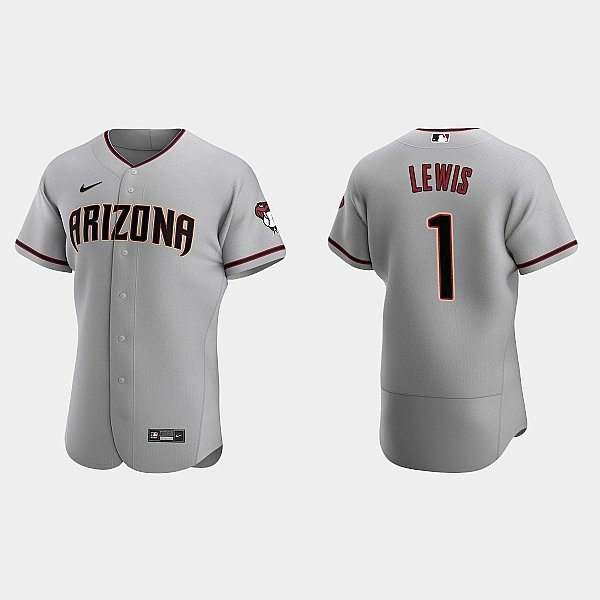 Mens Youth Arizona Diamondbacks #1 Kyle Lewis Nike Gray Road FlexBase Jersey