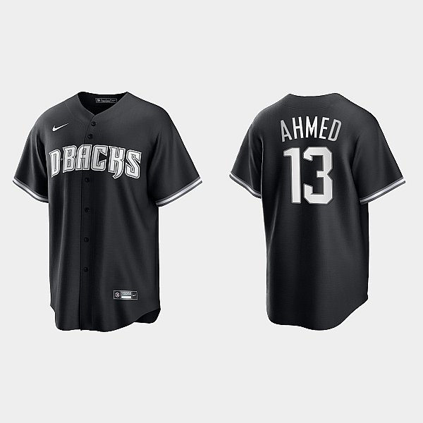 Mens Youth Arizona Diamondbacks #13 Nick Ahmed Nike 2022 Black White Collection Jersey