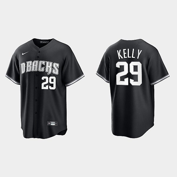 Mens Youth Arizona Diamondbacks #29 Merrill Kelly Nike 2022 Black White Collection Jersey