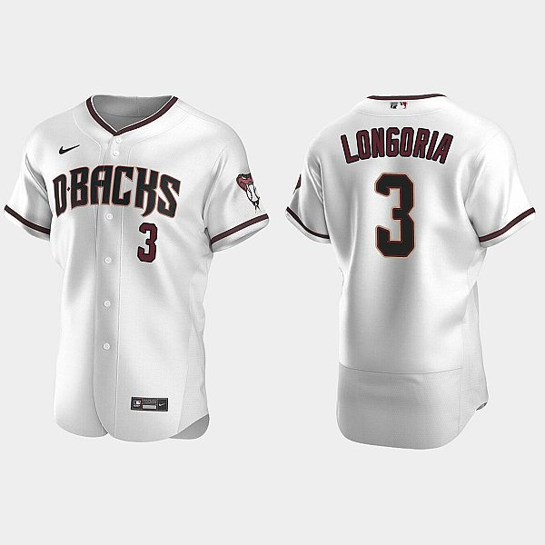 Mens Youth Arizona Diamondbacks #3 Evan Longoria Nike Home White Crimson FlexBase Jersey
