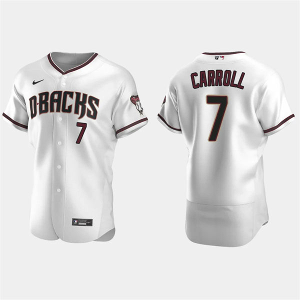 Mens Youth Arizona Diamondbacks #7 Corbin Carroll Nike Home White Crimson FlexBase Jersey