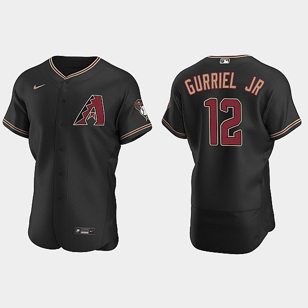 Mens Youth Arizona Diamondbacks #12 Lourdes Gurriel Jr. Nike Black Alternate Flex Base Jersey